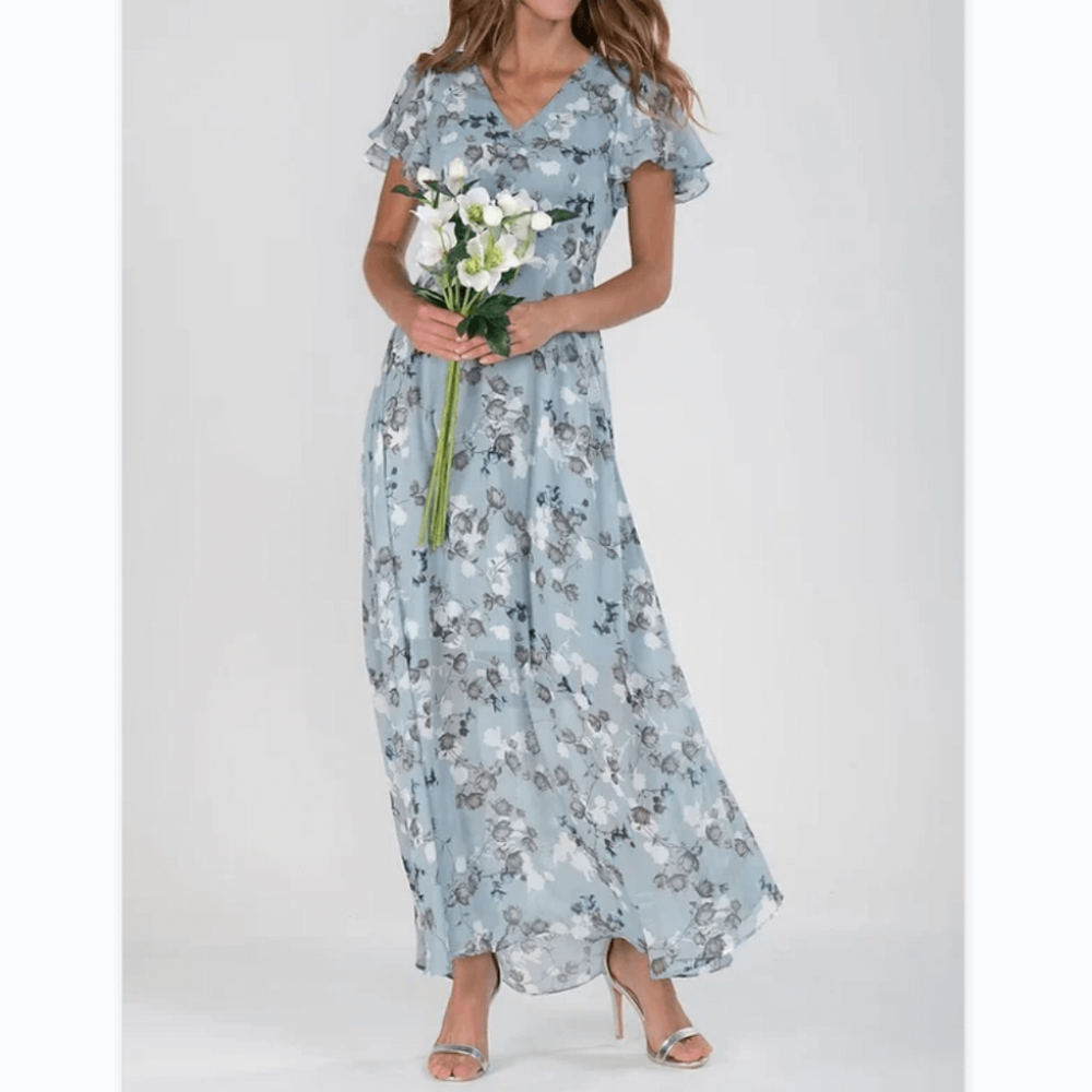 Ladies Summer Formal Flowers Wedding Guest Dress | Maxi 5