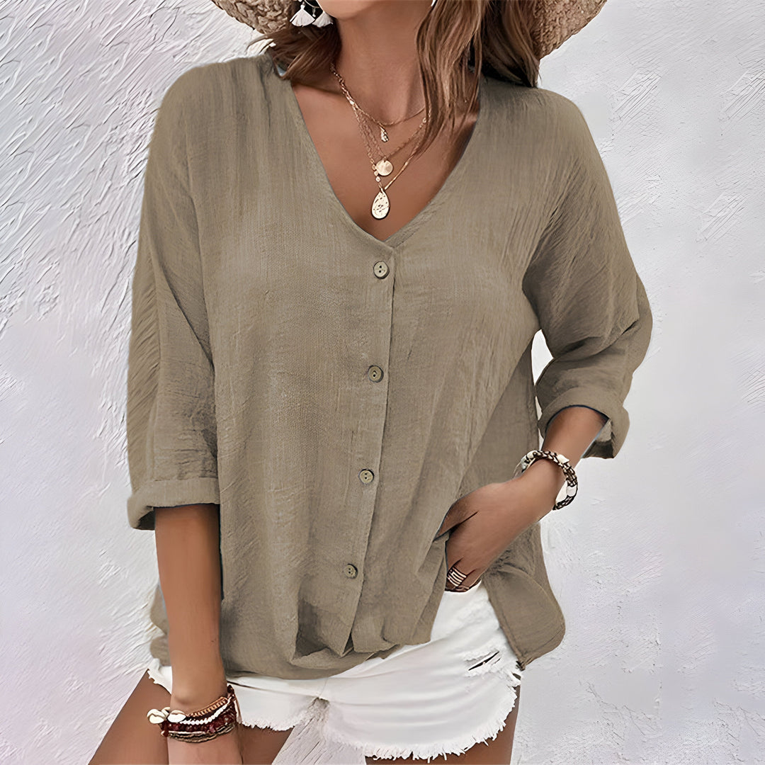 Women's Relaxed Button Up Blouse
