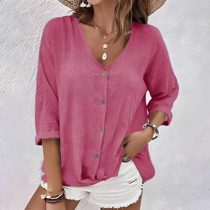Women's Relaxed Button Up Blouse