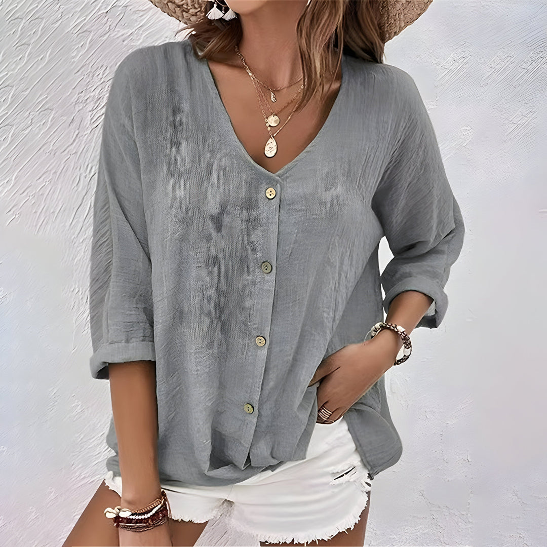 Women's Relaxed Button Up Blouse