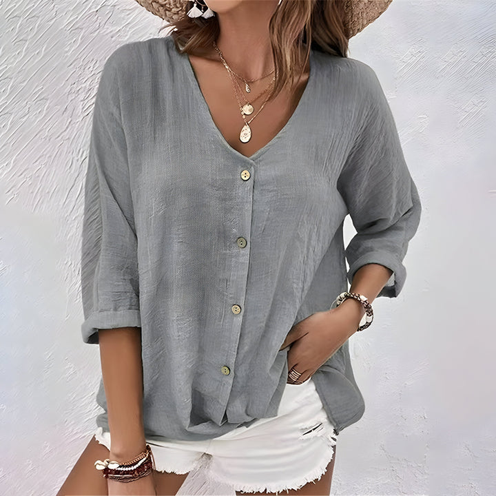 Women's Relaxed Button Up Blouse