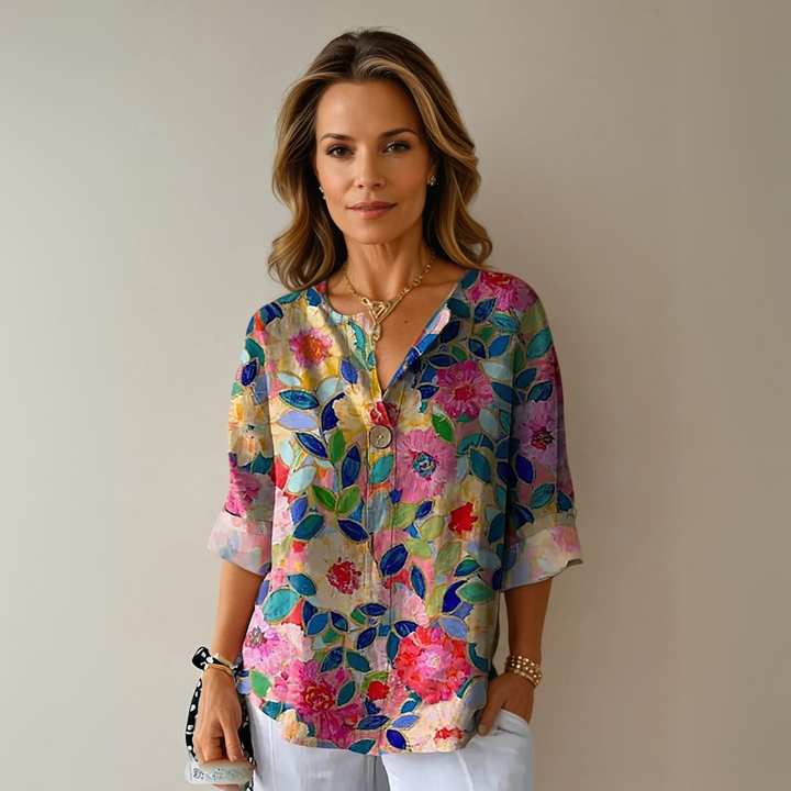 Women's Chic Floral Pattern Blouse