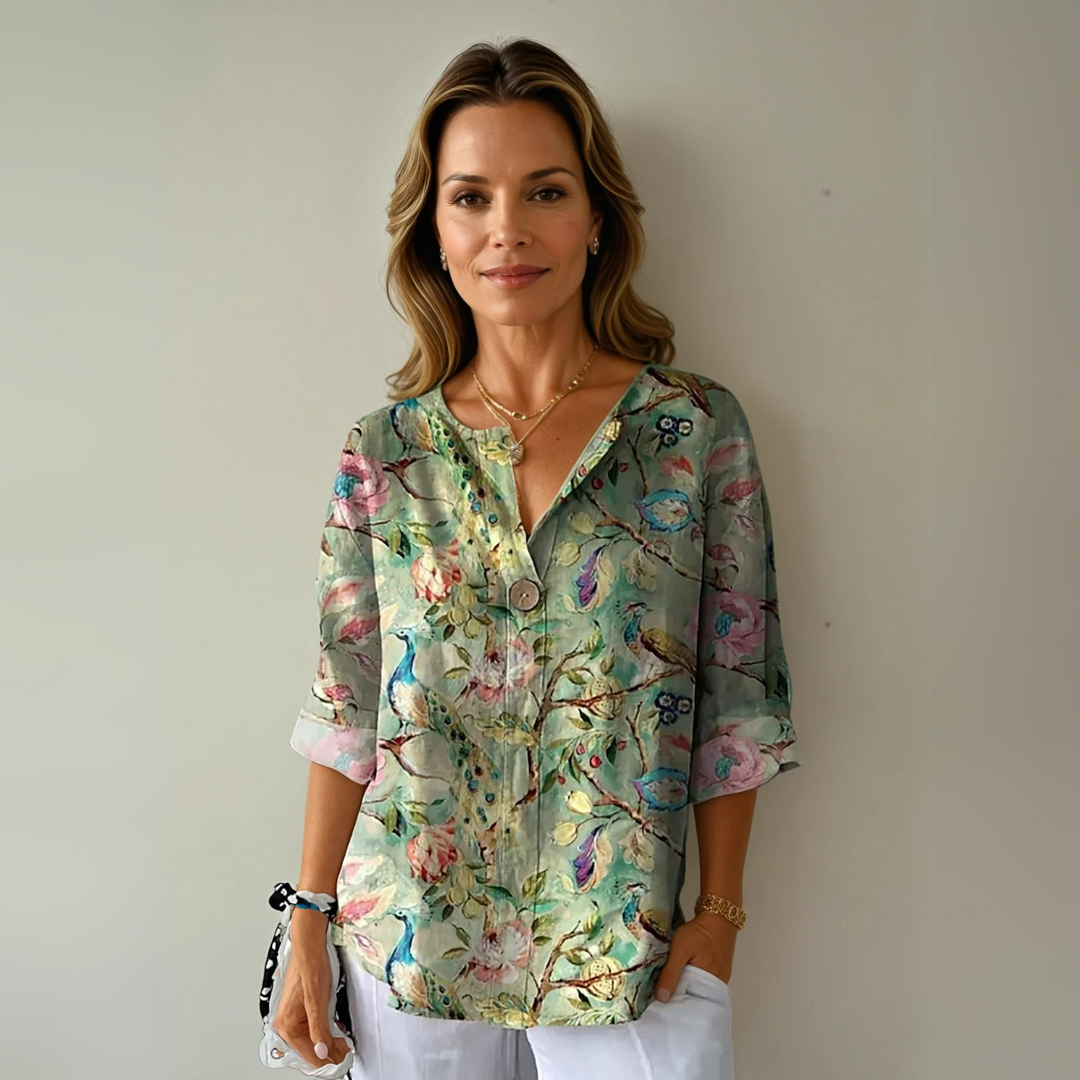 Women's Chic Floral Pattern Blouse