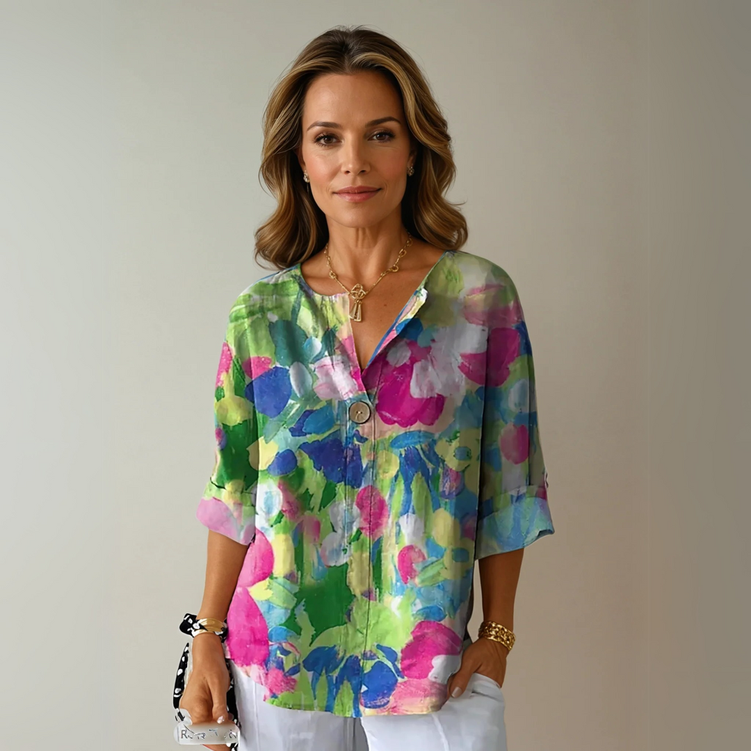Women's Chic Floral Pattern Blouse