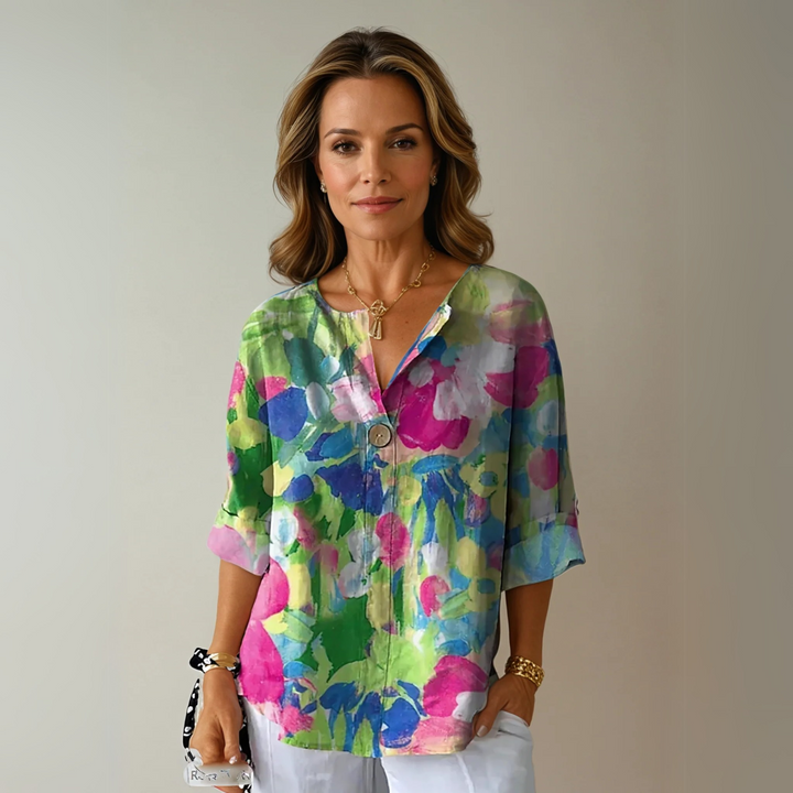 Women's Chic Floral Pattern Blouse