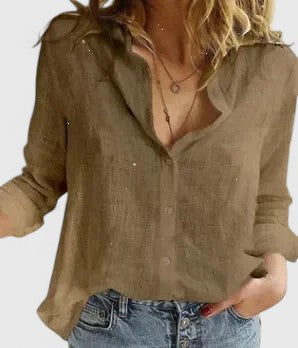 Women's Floral V-Neck Long Sleeve Blouse