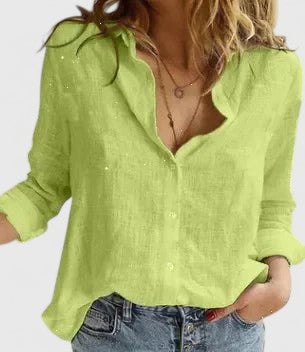 Women's Floral V-Neck Long Sleeve Blouse