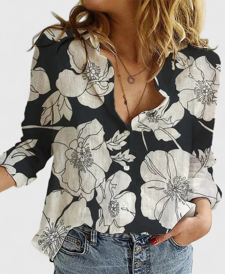 Women's Button Down Long Sleeve Blouse