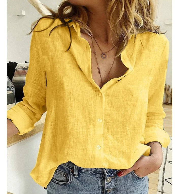 Women's Button Down Long Sleeve Blouse