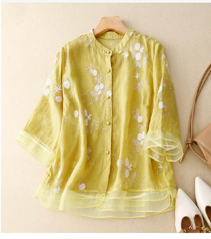 Women's Floral Accent Chic Blouse