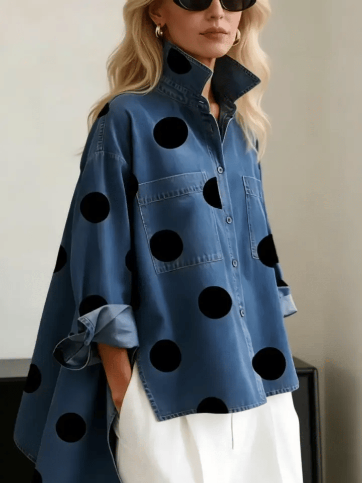 Women's Polka Dot Long Sleeve Shirt