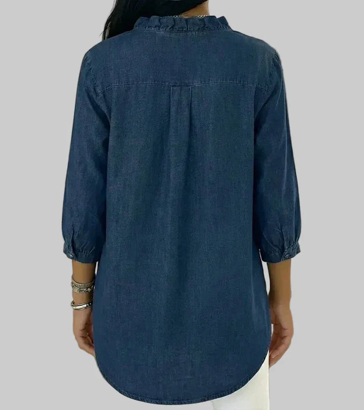 Women's Ruffle V-Neck Blouse